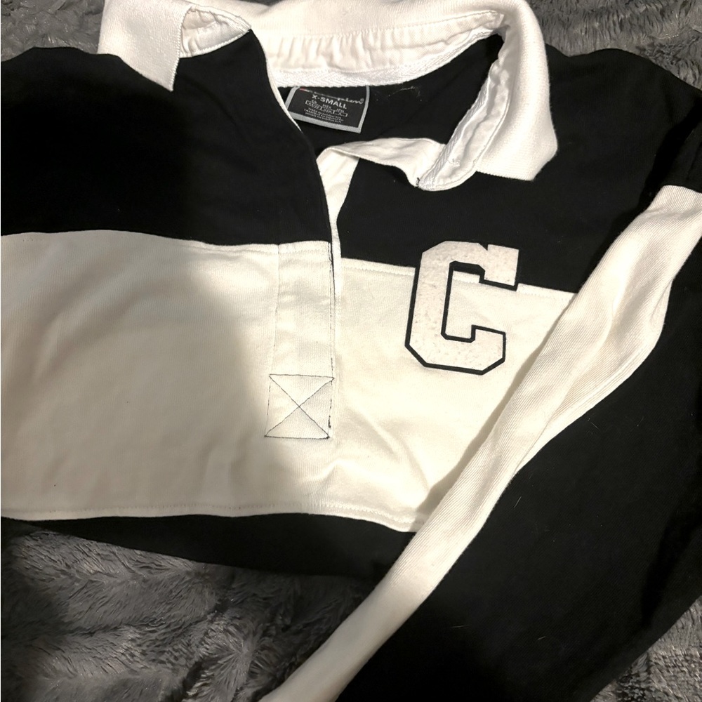 champion button up crop top sweater